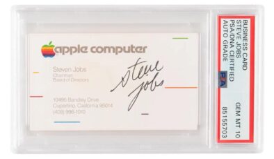 1983 tarihli Steve Jobs kartviziti için küçük bir servet ödendi