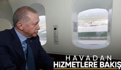 Cumhurbaşkanı Erdoğan, Çukurova Havalimanı’nı havadan inceledi